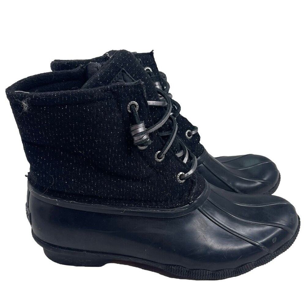 Sperry Saltwater Duck Boots Womens Black Size 8.5 SRD